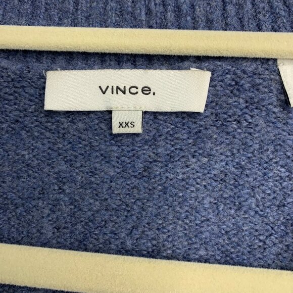 VINCE Oversize V-Neck Sweater Womens XXS Stormy Blue Textured Soft Knit Pullover - Picture 6 of 10